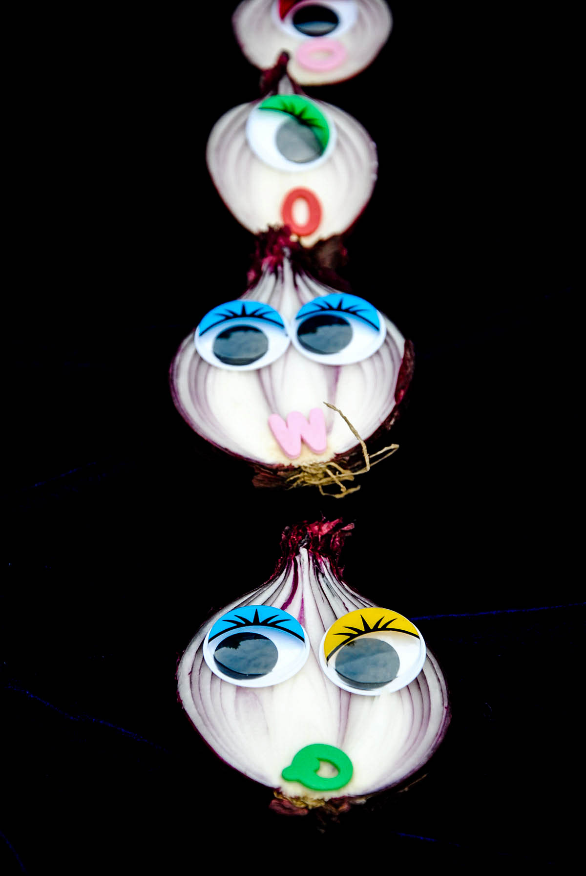 onions with googly eyes