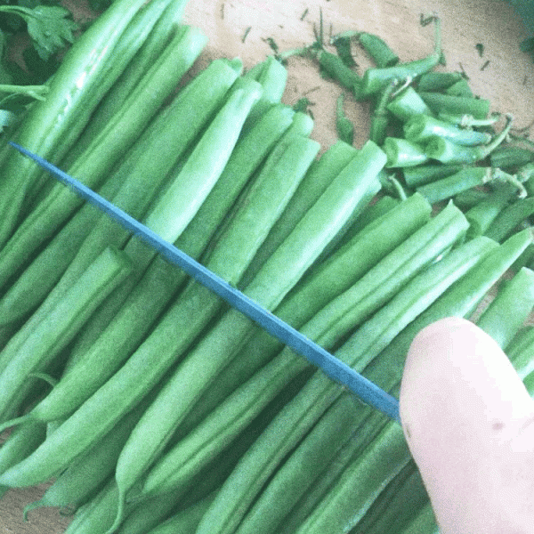 Cutting Scallions with knife